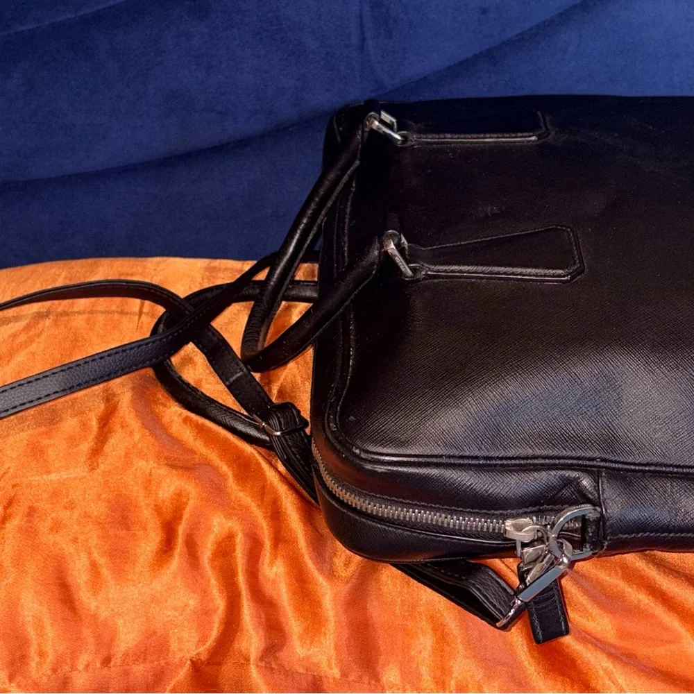 Prada Vintage Black Saffiano Leather Briefcase